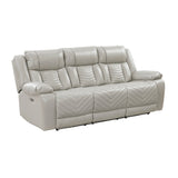 Overlook Grey Powered Reclining Sofa & Loveseat With Bluetooth