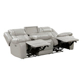 Overlook Grey Powered Reclining Sofa & Loveseat With Bluetooth