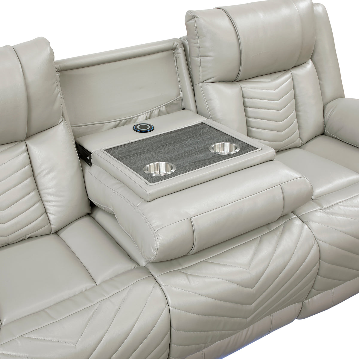 Overlook Grey Powered Reclining Sofa & Loveseat With Bluetooth