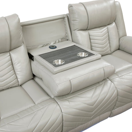 Overlook Grey Powered Reclining Sofa & Loveseat With Bluetooth