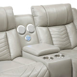 Overlook Grey Powered Reclining Sofa & Loveseat With Bluetooth