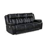 Overlook Black Powered Reclining Sofa & Loveseat With Bluetooth