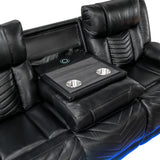 Overlook Black Powered Reclining Sofa & Loveseat With Bluetooth