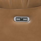 Overlook Caramel Brown Powered Reclining Sofa & Loveseat With Bluetooth