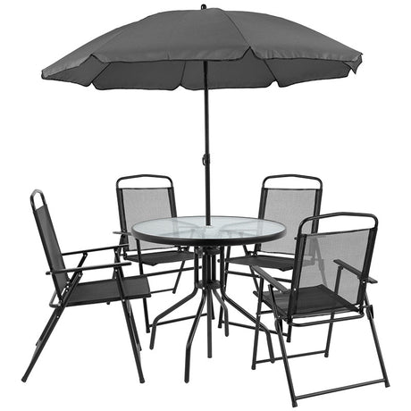 PAT- 6 Piece Black Patio Set