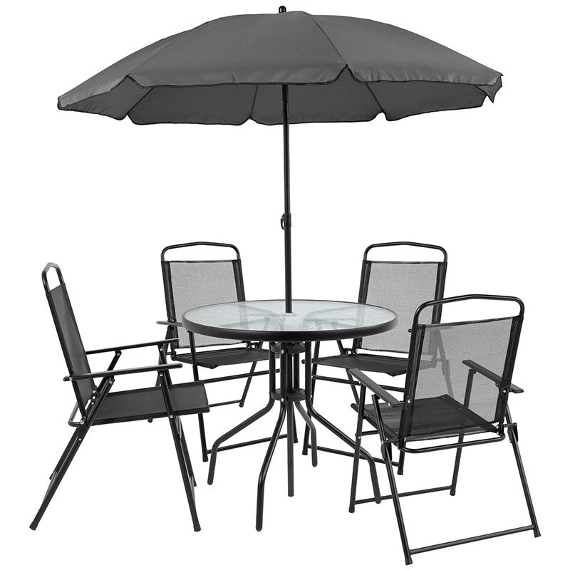 PAT- 6 Piece Black Patio Set