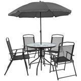 PAT- 6 Piece Black Patio Set