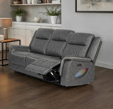 ROMAN Gray 86"Wide Power Reclining Sofa