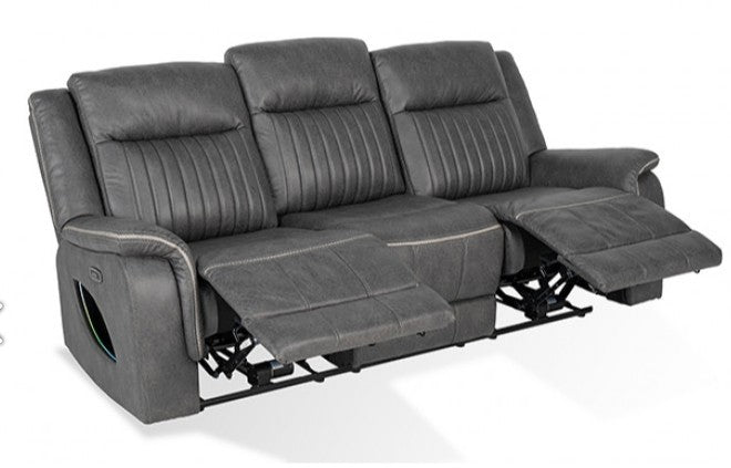 ROMAN Gray 86"Wide Power Reclining Sofa