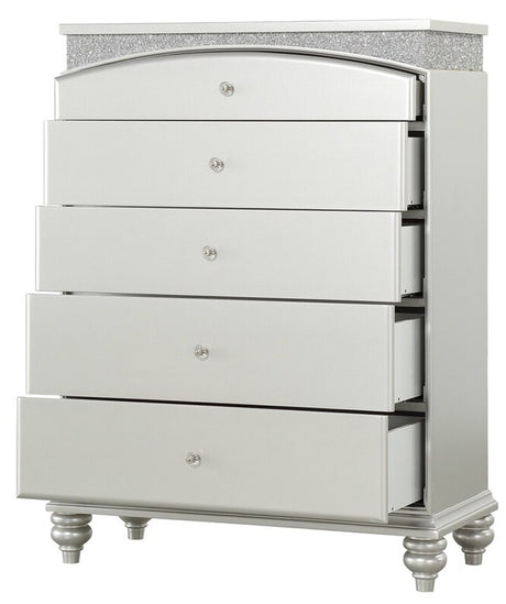 PRECIOUS Platinum 38" Wide 5 Drawer Chest