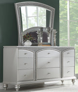 Precious Platinum Rhinestones Dresser & Mirror