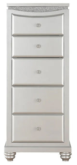 PRECIOUS Platinum Rhinestones 5 Drawer Lingerie Chest