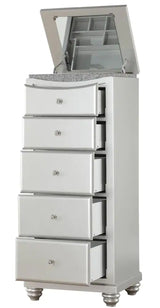 PRECIOUS Platinum Rhinestones 5 Drawer Lingerie Chest