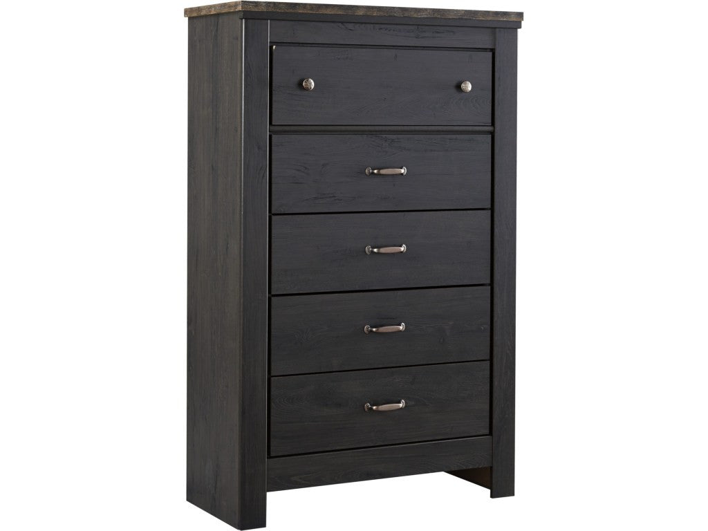 Cobble Charcoal 5-Drawer Chest
