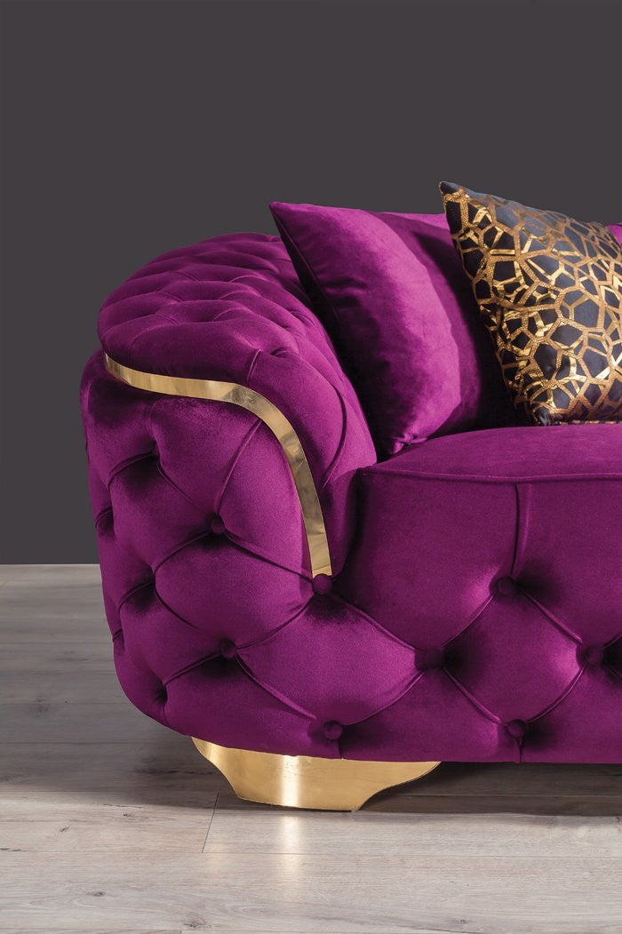 BETHANY Purple Velvet Sofa & Loveseat