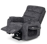 Navigator Charcoal Lift Recliner With Built-In Side Cup Holder