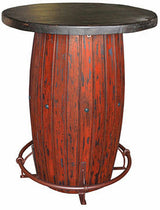 Red Rustic 3-PC Round Bar Table Set