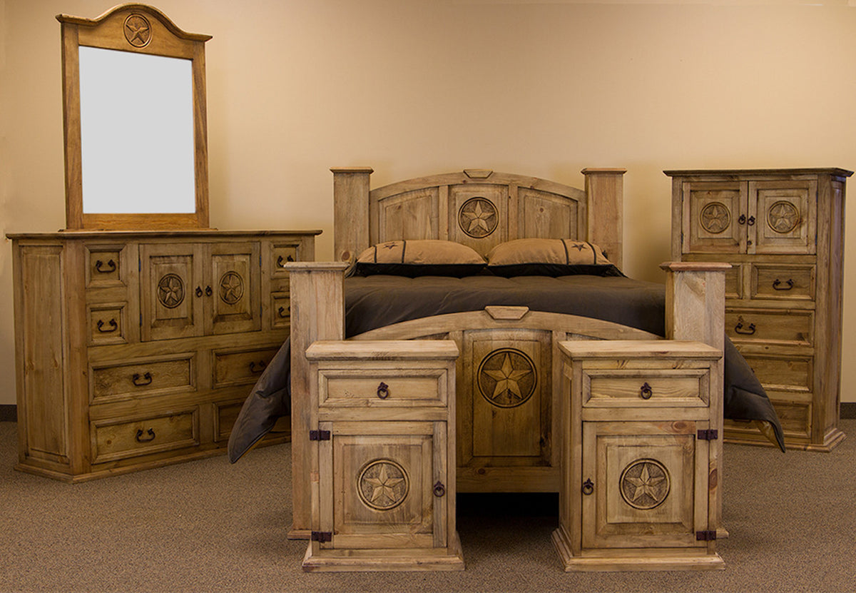 RIGGINS Light Brown Bedroom Set