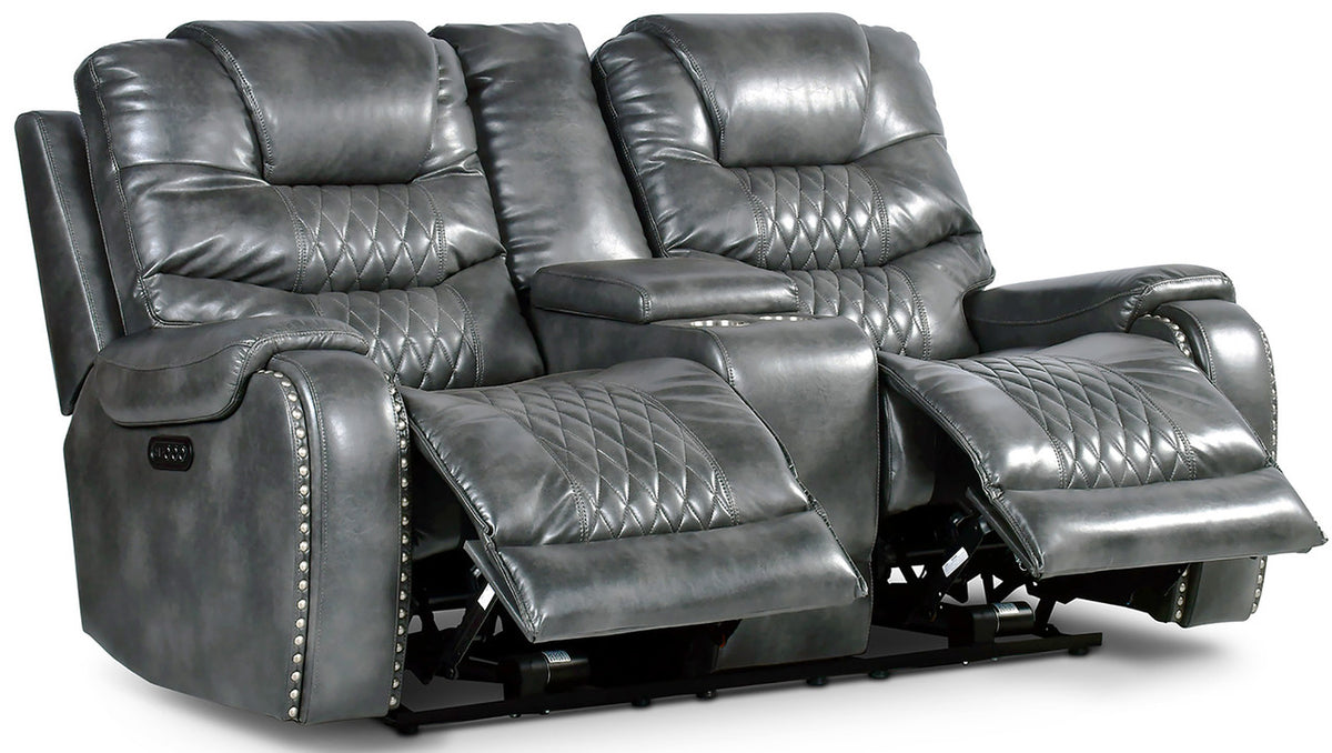 ROVER Grey Powered Reclining Sofa & Loveseat