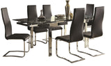 Rozelle Black 7 Pc Adjustable Dining Set
