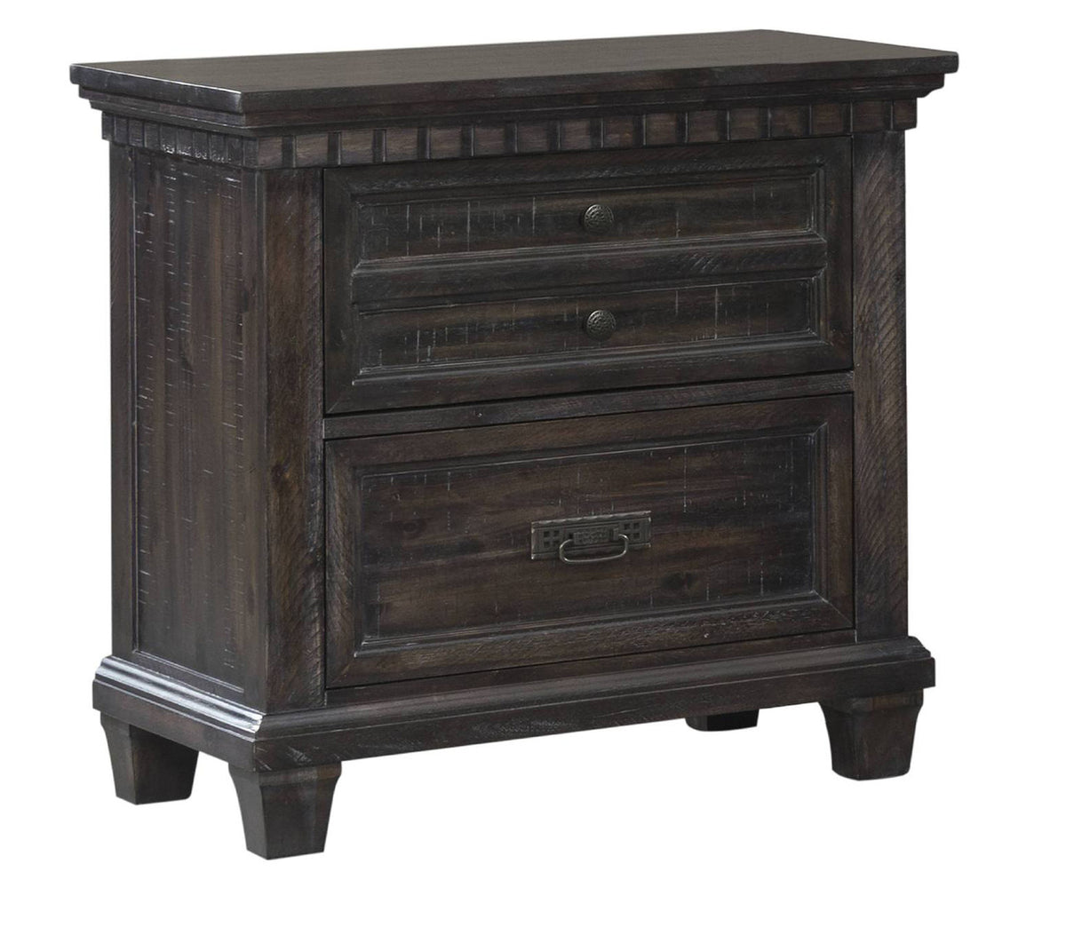 Santa Fe Weathered Grey/Oak Nightstand With Underneath LED Lighting