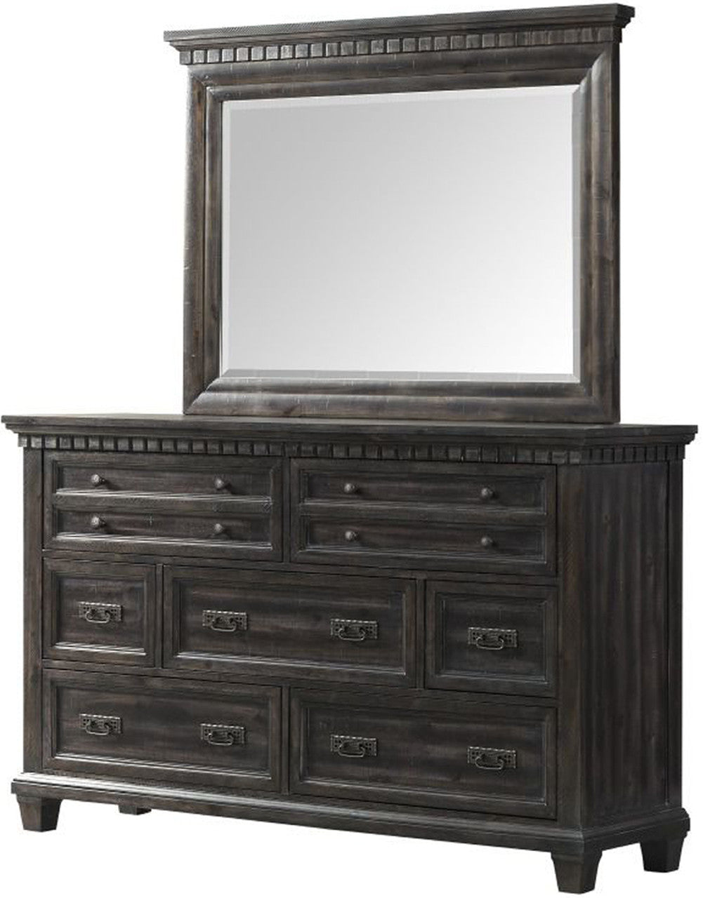 Santa Fe Weathered Grey/Oak finish 6-PC Bedroom Set