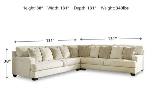 Heather Beige 131" x 131" Polyester Sectional