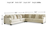 Heather Beige 131" x 131" Polyester Sectional
