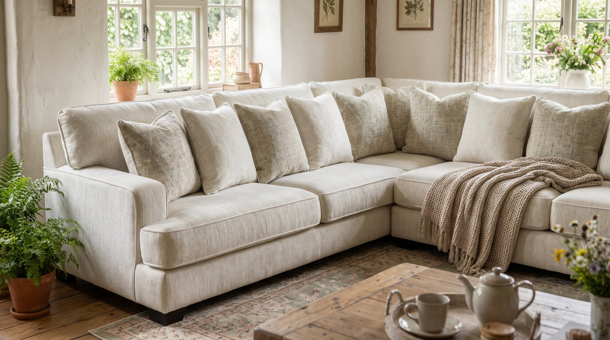 Heather Beige 131" x 131" Polyester Sectional