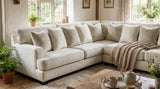 Heather Beige 131" x 131" Polyester Sectional