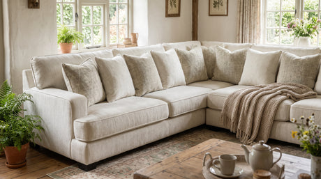 Heather Beige 168" x 131" Polyester Sectional