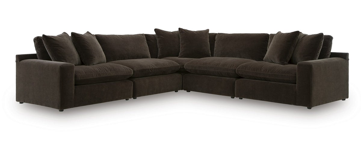 Haven Chocolate Polyester 133" x 133" Modular Sectional