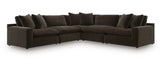 Haven Chocolate Polyester 133" x 133" Modular Sectional