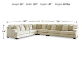 Heather Beige 168" x 131" Polyester Sectional
