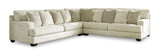 Heather Beige 131" x 131" Polyester Sectional