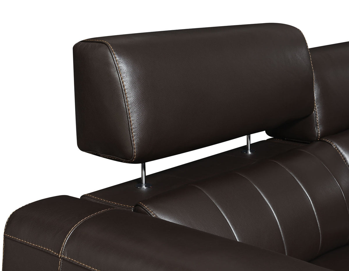 DONOVAN Top-Grain Leather 6-PC Powered Reclining Sectional with USB