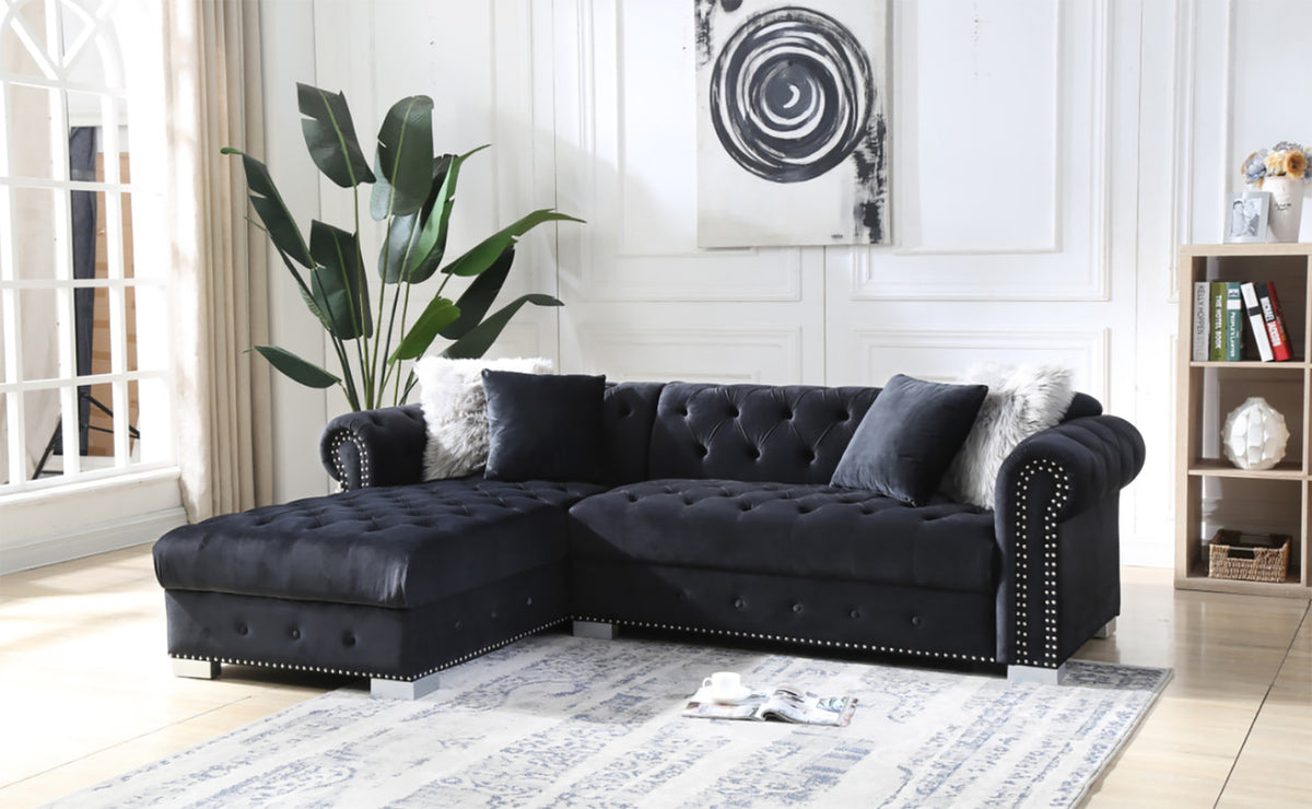 BLAIR Black 98" Wide Sectional