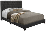 NONNA Dark Gray Linen 45" Tall Tufted Platform Bed