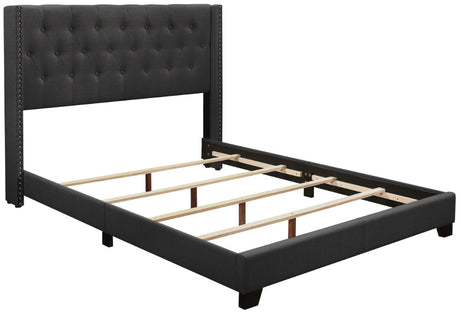 POLINA Dark Gray 50" Tall Tufted Bed