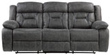 PEGASUS Dark Gray Microsuede Reclining Sofa & Loveseat