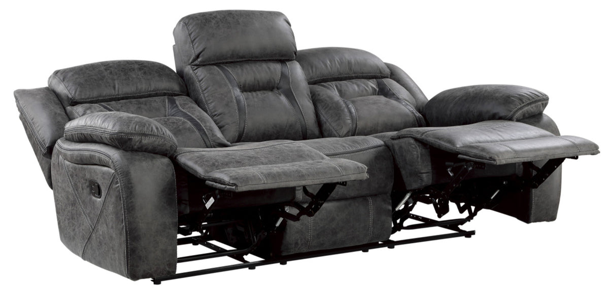 PEGASUS Dark Gray Microsuede Reclining Sofa & Loveseat