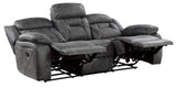 PEGASUS Dark Gray Microsuede Reclining Sofa & Loveseat