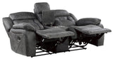 PEGASUS Dark Gray Microsuede Reclining Sofa & Loveseat