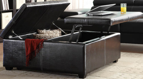 Simon Brown Lift-Top Storage Coffee Table/Ottoman