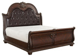 JARISSA Dark Cherry 70" Height Sleigh Bed