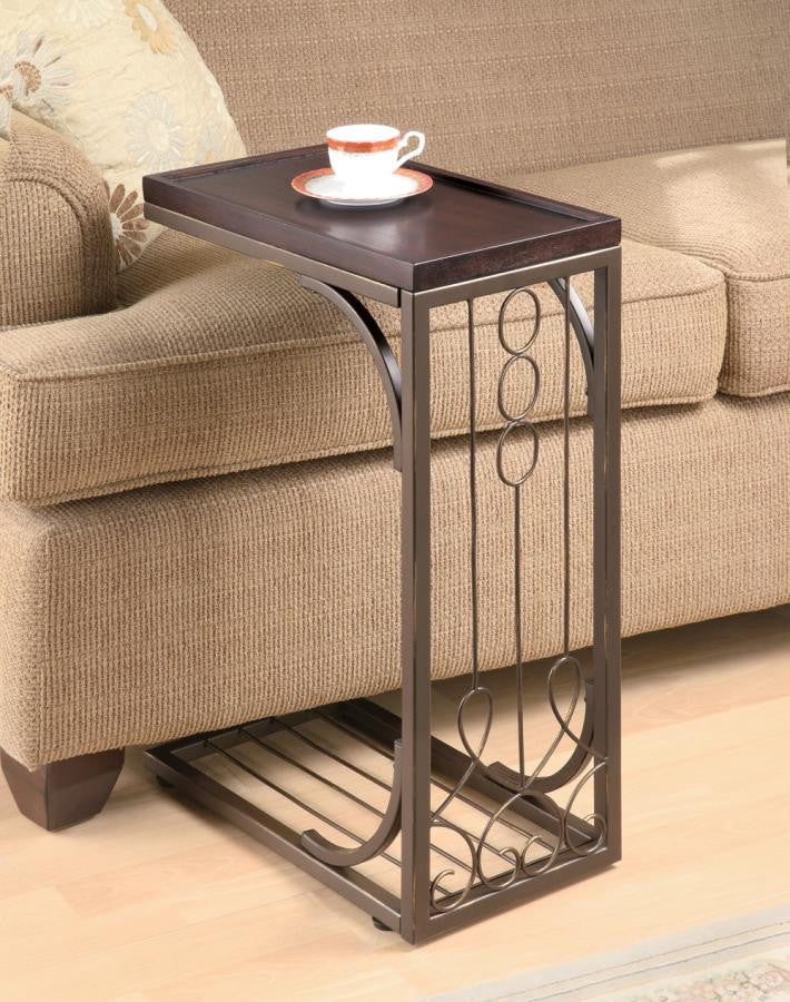 Brown/Burnished Copper Snack Table