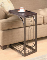 Brown/Burnished Copper Snack Table