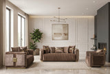 Beatrice Brown Velvet Sofa & Loveseat
