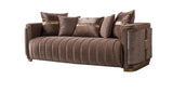 Beatrice Brown Velvet Sofa & Loveseat