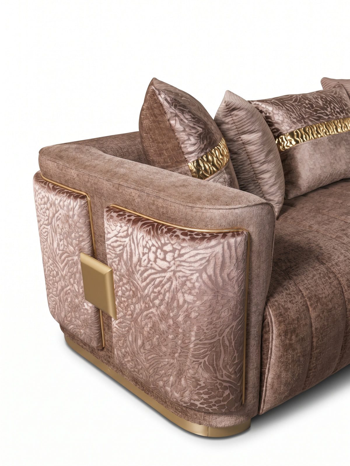 Beatrice Brown Velvet Sofa & Loveseat